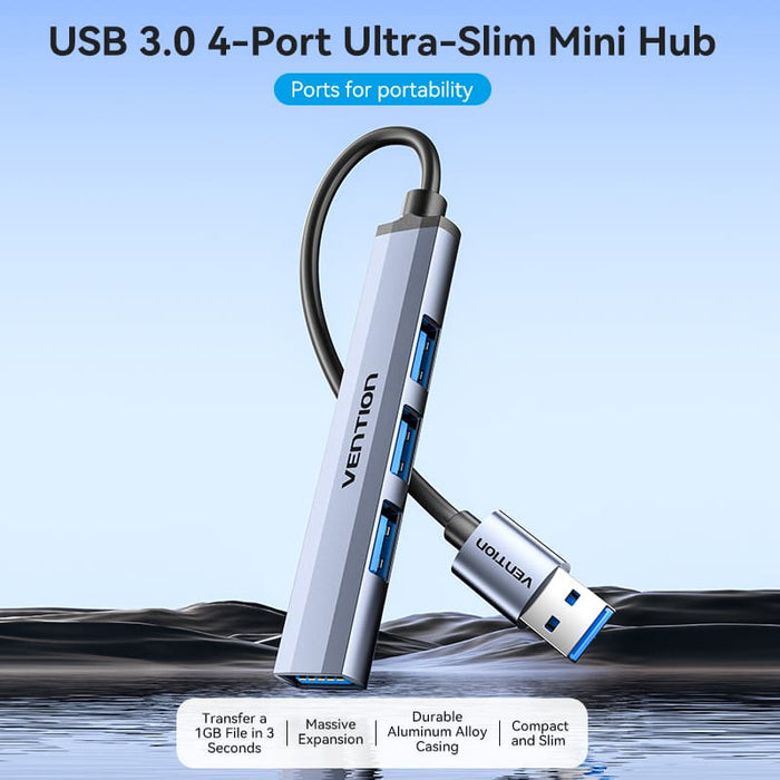 Vention 4-Port USB Hub - Ultra-Slim, 5Gbps, Pocket-Sized