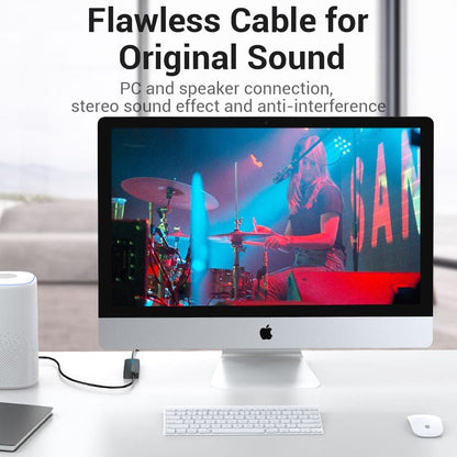 Vention USB-C to USB 3.0*3/Micro-B HUB With External Stereo Sound Adapter 0.15M Black ABS Type