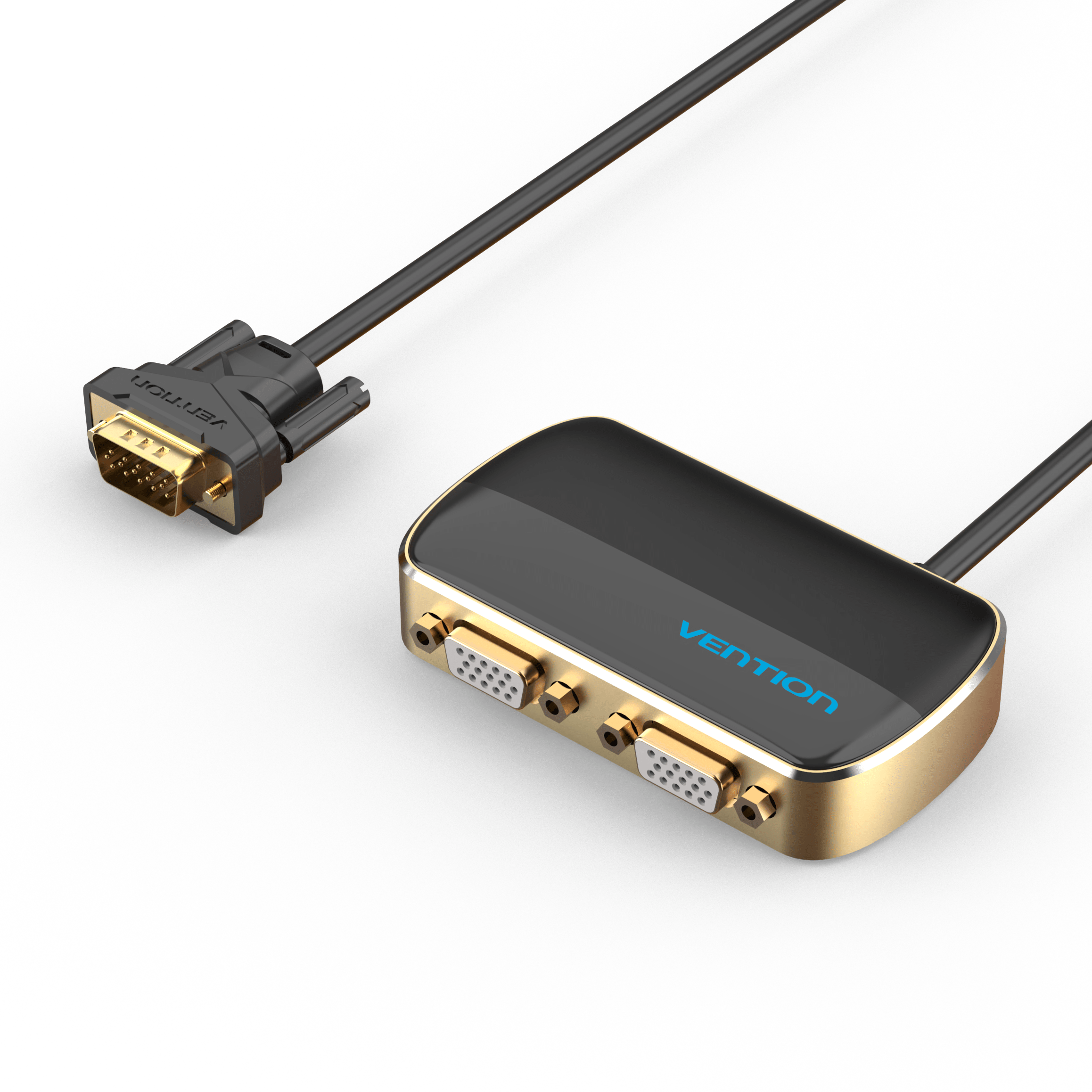 VENTION 速卖通 1 in 2 VGA Splitter 1 in 2 out VGA Male to 2 Female Audio Splitter with Power Cable