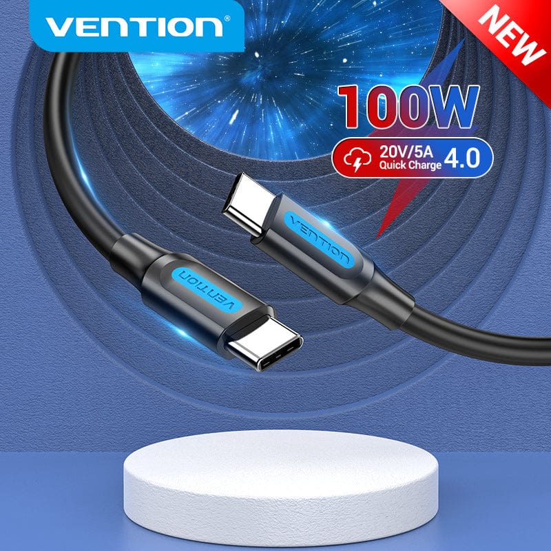 VENTION 速卖通 100W USB C to USB Type C Cable for Samsung S20 PD Fast Charger Cable for Macbook Pro Support Quick Charge 4.0 USB Cable