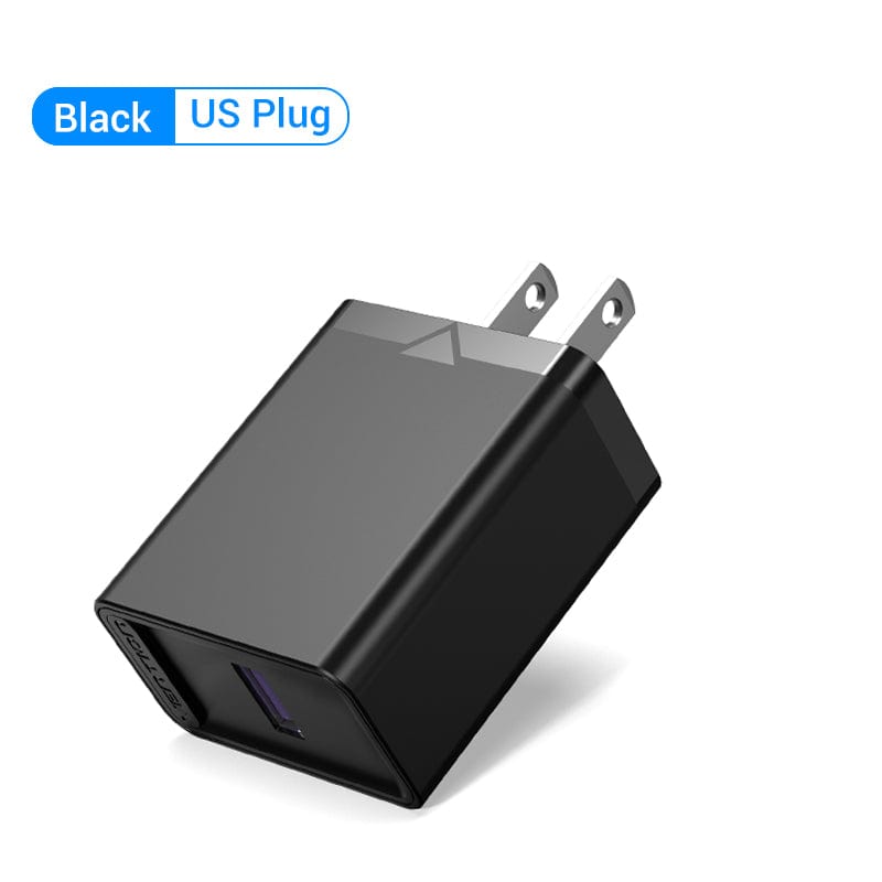 VENTION 速卖通 22.5W US Black Plug USB Quick Charge 3.0 QC 22.5W USB Charger for Huawei SCP Samsung Xiaomi Fast Wall Charging Portable Mobile Phone Charger