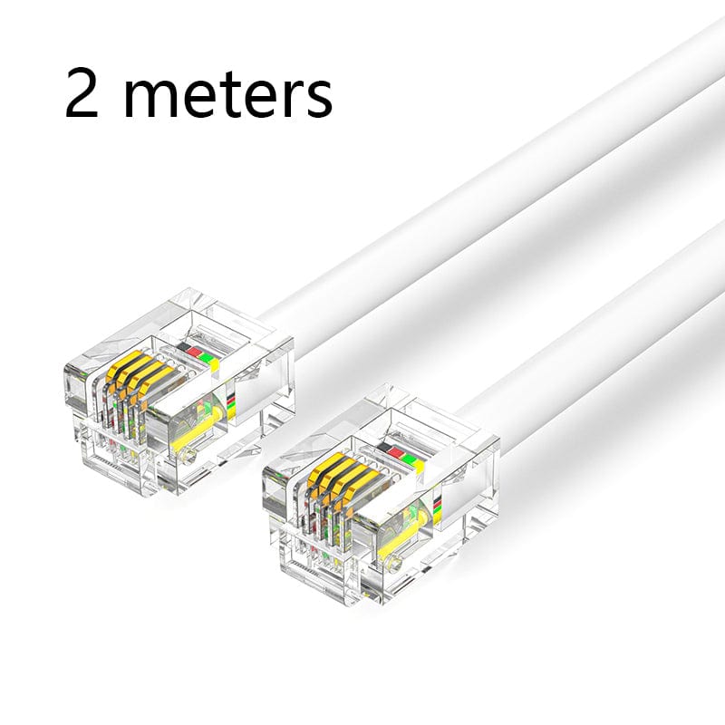 RARAION - 4 Wire BT Plug to RJ11 Crossover Telephone Cable, White, 2m