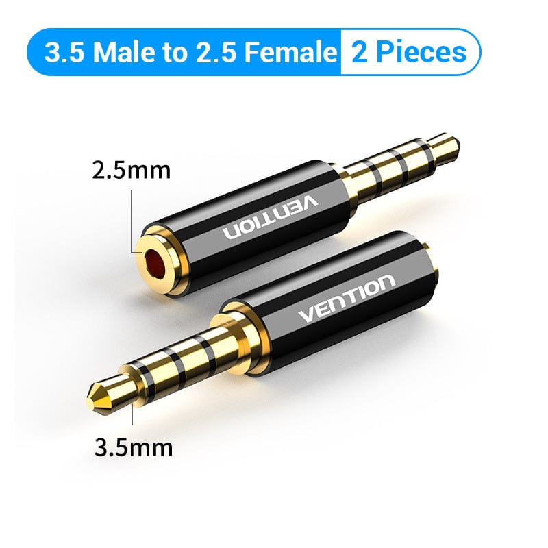 VENTION 速卖通 3.5 to 2.5 1pc Jack 3.5mm to 2.5mm Male to Female Plug Audio Adapter for Speaker Laptop Headphone Jack Aux Cable Connecter 2.5 to 3.5