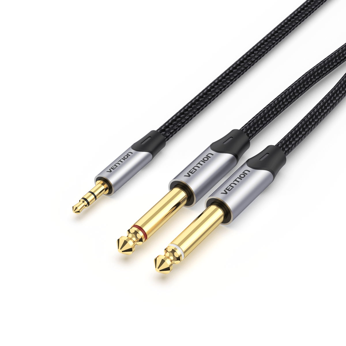 Vention Cotton Braided 3.5mm TRS Male to Dual 6.35mm Male Audio Cable 0.5M Gray Aluminum Alloy Type ( BAR-HD ) Vention Cotton Braided 3.5mm TRS Male to Dual 6.35mm Male Audio Cable 0.5M Gray Aluminum Alloy Type ( BAR-HD )