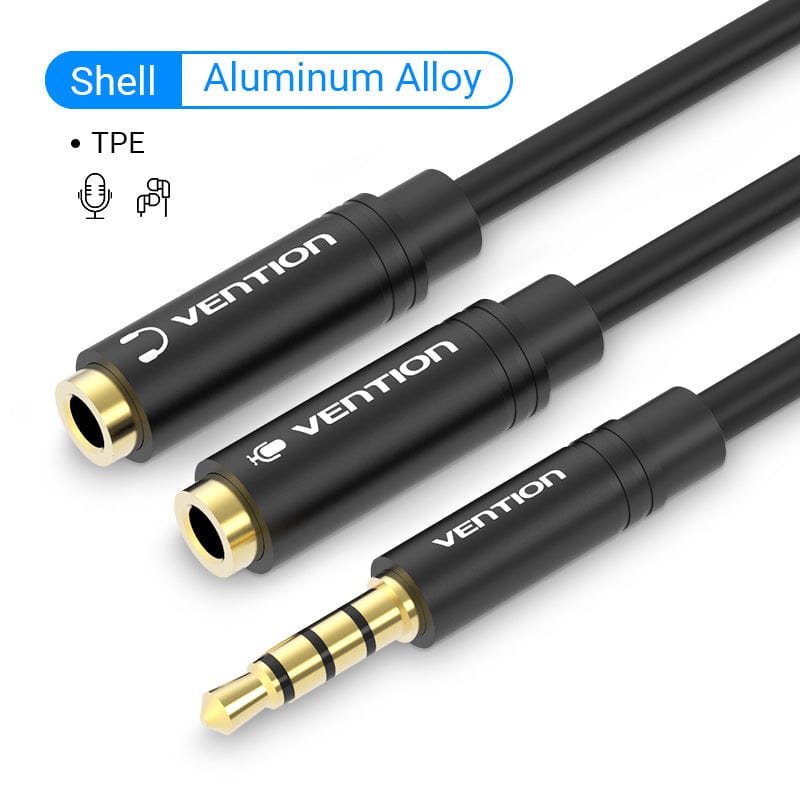 VENTION 速卖通 30cm 3.5mm Audio Splitter Extension Cable Jack 3.5mm 1 Male to 2 Female Mic Y Splitter for Laptop Headphone Aux Cable Adapter