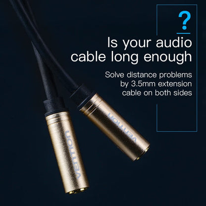 VENTION 速卖通 30cm Jack 3.5mm Female to Female Stereo Audio Cable Gold Plated Aux Extension Cable for Headphone Laptop Phone PS3 Aux Cable
