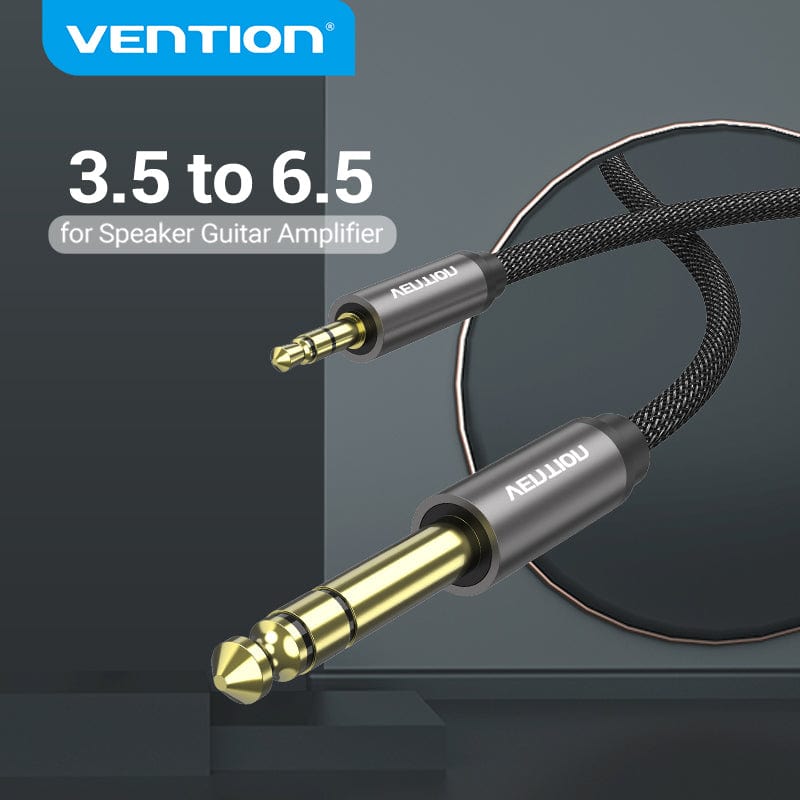 VENTION 速卖通 6.5 to 3.5 Jack Aux Cable Adapter for Speaker Guitar Amplifier TRS Audio Cable Jack 3.5mm to 6.5mm Audio Cable Auxiliar