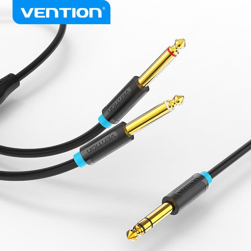 VENTION 速卖通 6.5mm to Double 6.5mm Audio Cable Male to Male Aux Cable for Mixer Speaker Amplifier 6.5 to 6.5 TRS Cable Audio