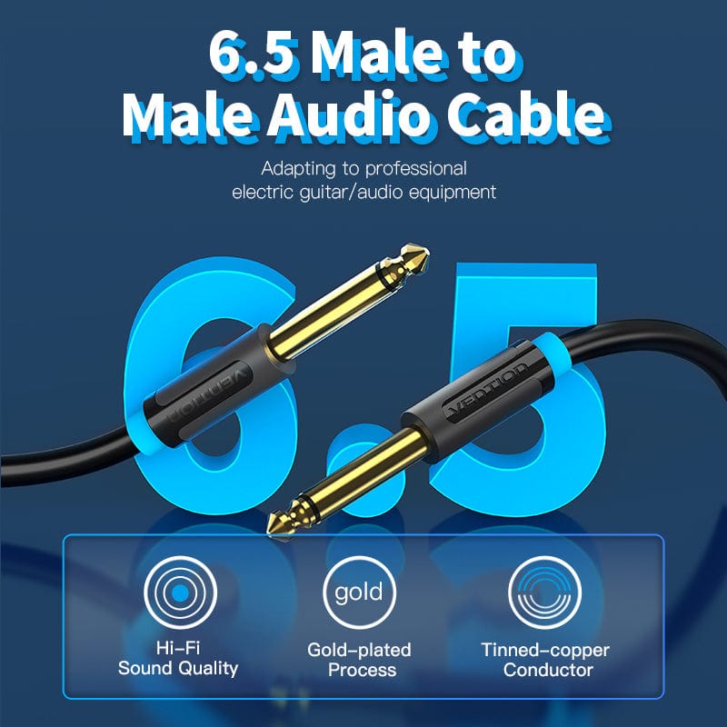 VENTION 速卖通 Aux Guitar Cable Jack 6.5 mm to 6.5 mm Audio Cable for Guitar Mixer Speaker Stereo Jack 6.35mm Aux Cable 1m 3m 5m 10m