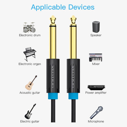 VENTION 速卖通 Aux Guitar Cable Jack 6.5 mm to 6.5 mm Audio Cable for Guitar Mixer Speaker Stereo Jack 6.35mm Aux Cable 1m 3m 5m 10m