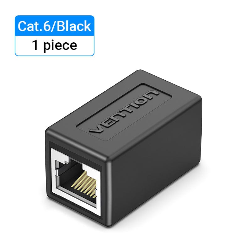 VENTION 速卖通 Black 1 PC Cat6 Connector FTP Cat6/5e Ethernet Adapter 8P8C Network Extender Extension Cable for Ethernet Cable RJ45 Connector