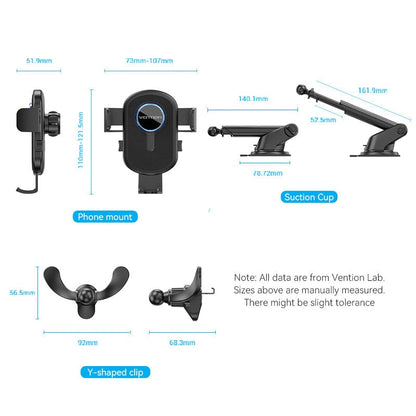 VENTION 速卖通 Car Phone Holder for Car Dashboard Windshield Air Vent Car Mount for iPhone 13 12 11 Pro Samsung S22 Xiaomi Smartphones