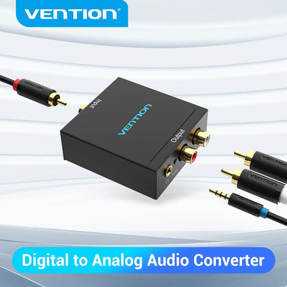 VENTION 速卖通 Digital to Analog Digital to Analog Audio Converter Adapter 3.5mm Jack RCA  Decoder Optical Fiber Coaxial Signal