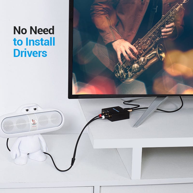 DAC Audio 192KHz, Convertisseur Audio Numérique vers Analogique DAC en  Aluminium, vers Jack Stéréo L / R RCA 3,5 mm avec Câble Optique / Coaxial  pour HD TV Blu-Ray PS3 PS4 Xbox 