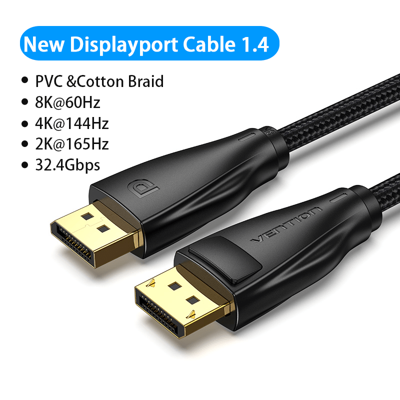 VENTION 速卖通 DisplayPort 1.4 Cable 8K@60Hz 4K@144Hz 1080P@240Hz 32.4Gbps for Gaming Monitor HDCP 2.2 Graphics Card PC HDTV DP Cable