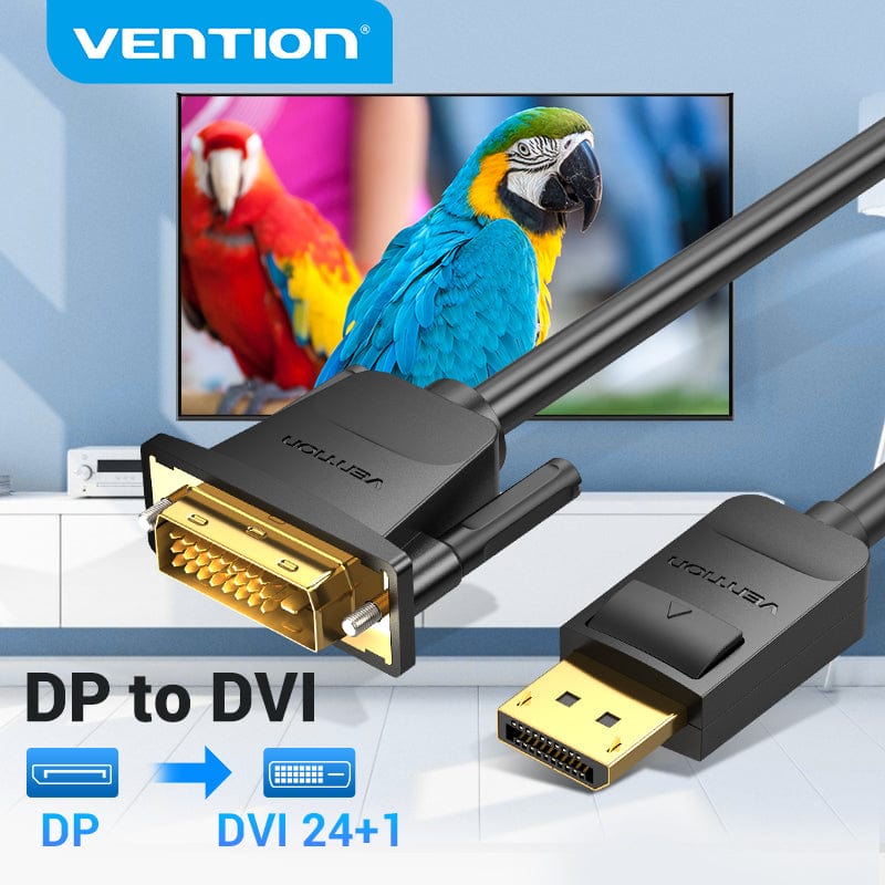 VENTION 速卖通 DisplayPort to DVI Cable DP to DVI-D 24+1 Cable 1080P DP Male to DVI Male to Cable for Projector Monitor DP to DVI Cable