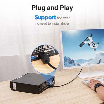 VENTION 速卖通 DisplayPort to DVI Cable DP to DVI-D 24+1 Cable 1080P DP Male to DVI Male to Cable for Projector Monitor DP to DVI Cable