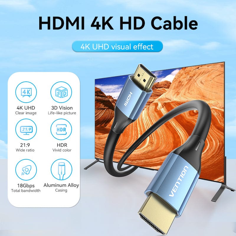 VENTION 速卖通 HDMI Cable 4K  Cable for PS4 Xiaomi Mi Box HDMI  Audio Cable Switch Splitter for TV HDMI Splitter Video Cord HDMI