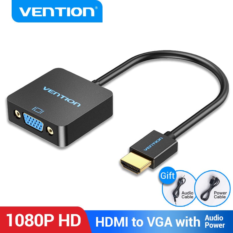 VENTION 速卖通 HDMI to VGA Adapter Male to Female Converter 1080P VGA to HDMI With 3.5 Jack Audio Cable for Laptop TV Box HDMI to VGA