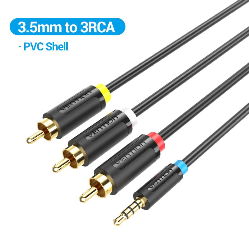 VENTION 速卖通 Jack 3.5mm to 3RCA Cable 3.5mm Jack Male to 3 RCA Male AUX Audio Splitter for Speaker TV Box Stereo Aux Cable 2.5 to RCA