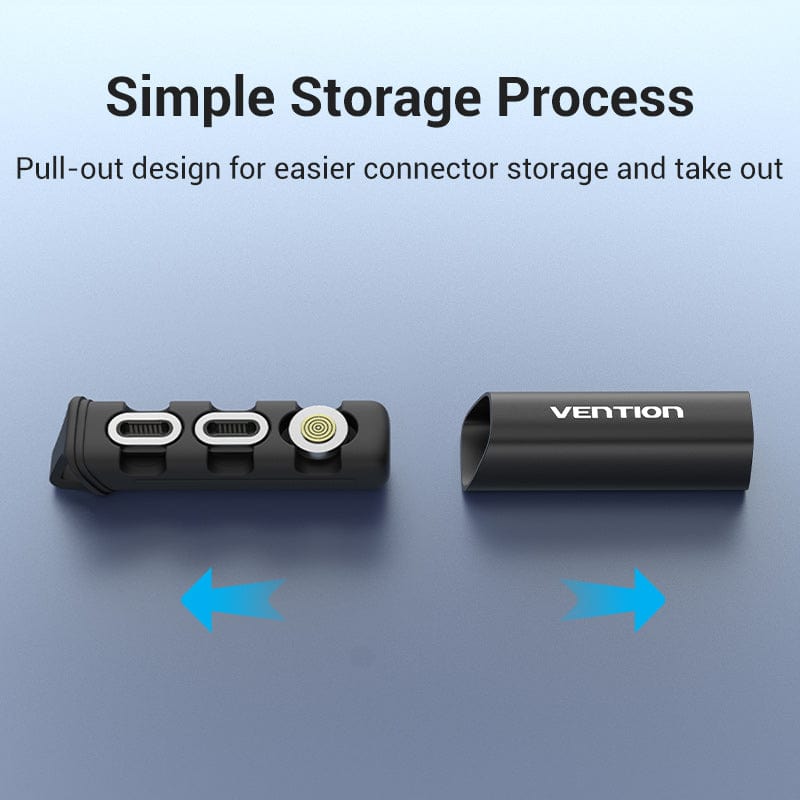 VENTION 速卖通 Magnetic Plug Case Portable Storage Box Type C Chagrer Adapter for iPhone Huawei Xiaomi Micro USB MFi Cable Organizer