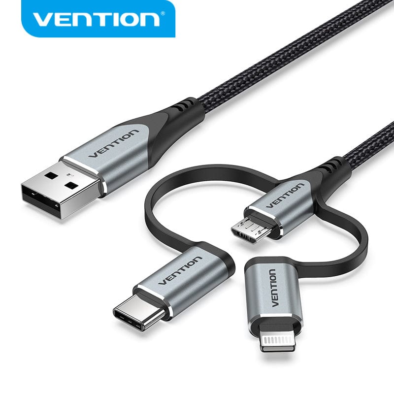 VENTION 速卖通 MFi USB Cable for iPhone 12 11 Mini Fast Charging USB Type C Data Cable for Samsung Xiaomi Micro USB Mobile Phone Cable