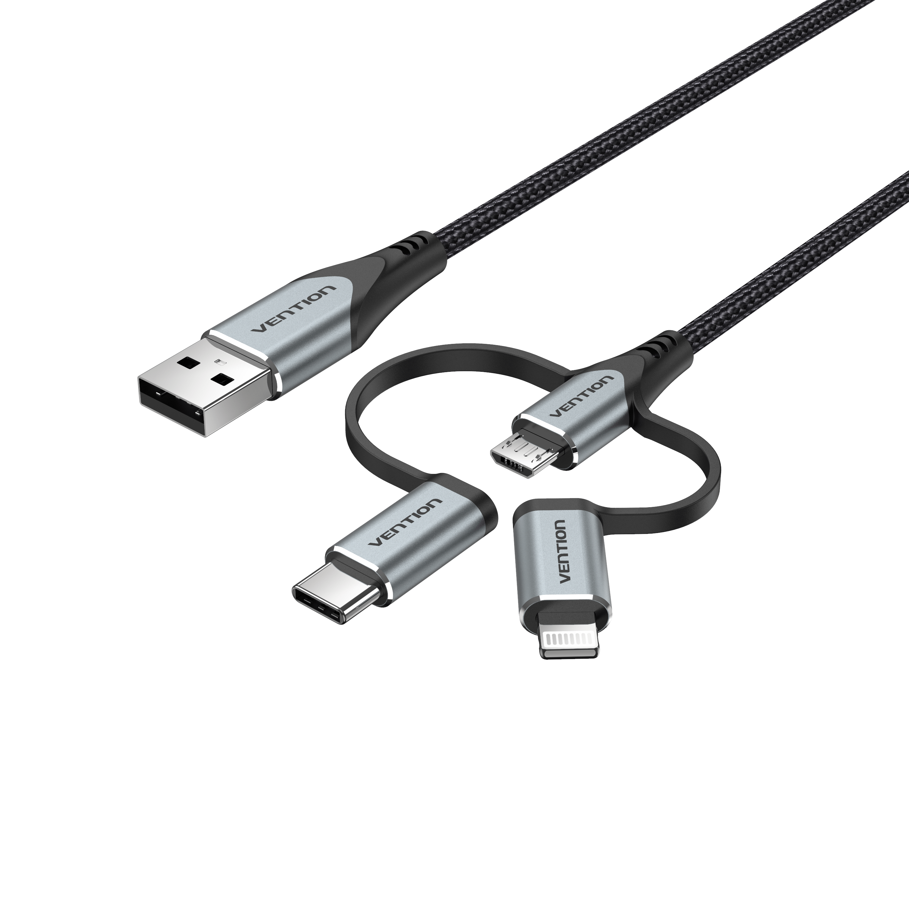 Cable Alargador USB 3.1 Tipo-C Vention TABHF/ USB Tipo-C Macho - USB Tipo-C  Hembra/ 1m/ Gris