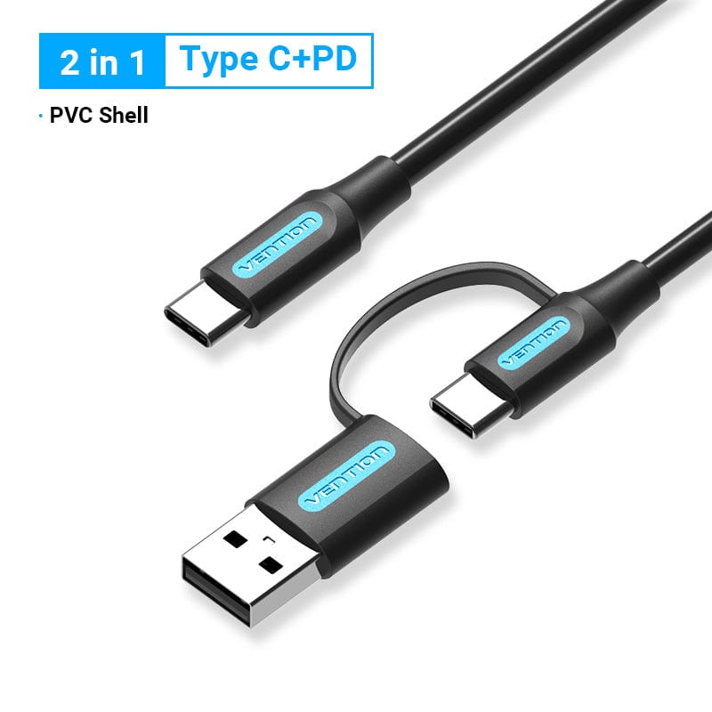VENTION 速卖通 PD 60W USB C to USB Type C Cable for MacBook iPad Pro Quick Charge 4.0 3.0 Fast Charge Data Cable for Samsung S20 Huawei