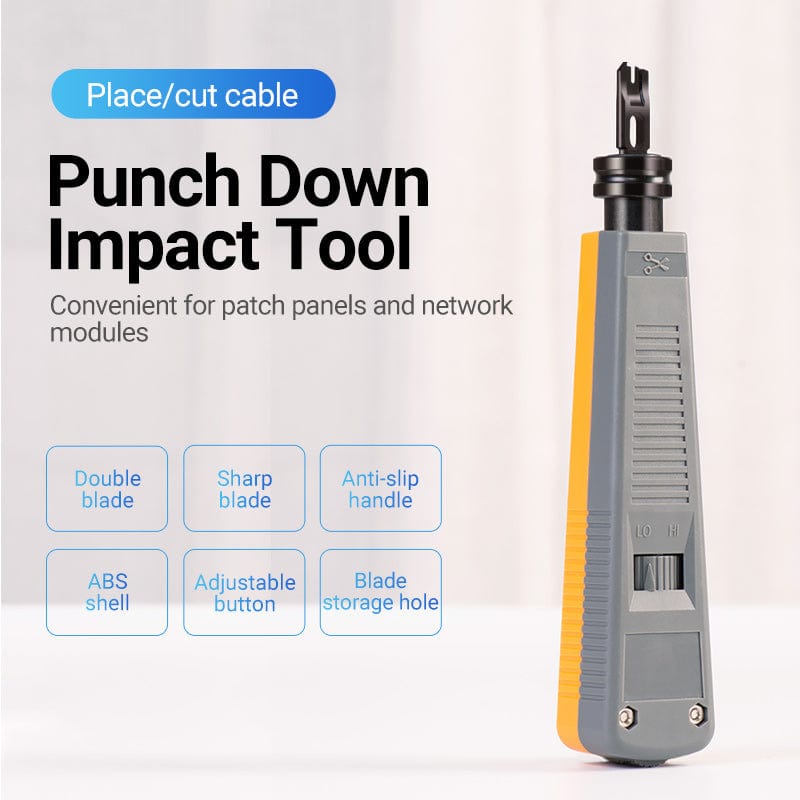 VENTION 速卖通 Punch Down Impact Tool Network Punch Tool with Two Blade Convenient for Patch Panels Wire Modules 110 Punch Down Tool