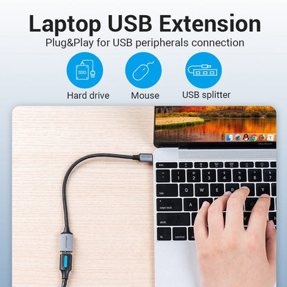 VENTION 速卖通 USB 3.0 15cm USB C to USB OTG Adapter USB 3.0 2.0 Type-C OTG Data Cable Connector for Samsung GalaxyS 10 MacBook Pro USB C Adapter