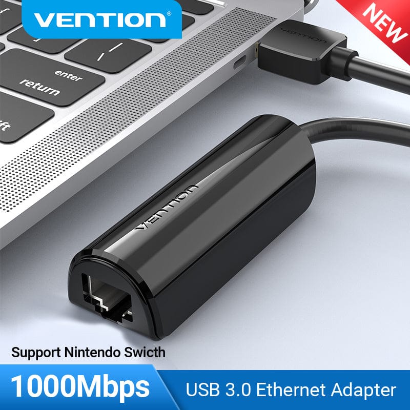 VENTION 速卖通 USB 3.0 Black USB 3.0 to Gigabit Ethernet Adapter ABS Type Black 0.15m