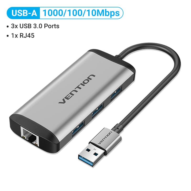 VENTION 速卖通 USB-A3.0 1000Mbps USB Ethernet USB3.0 Lan 1000Mbps Ethernet Adapter USB RJ45 USB HUB