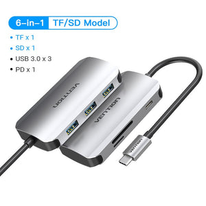 UGREEN USB C HUB Type C 3.1 to HDMI 4K SD TF PD 100W Adapter For