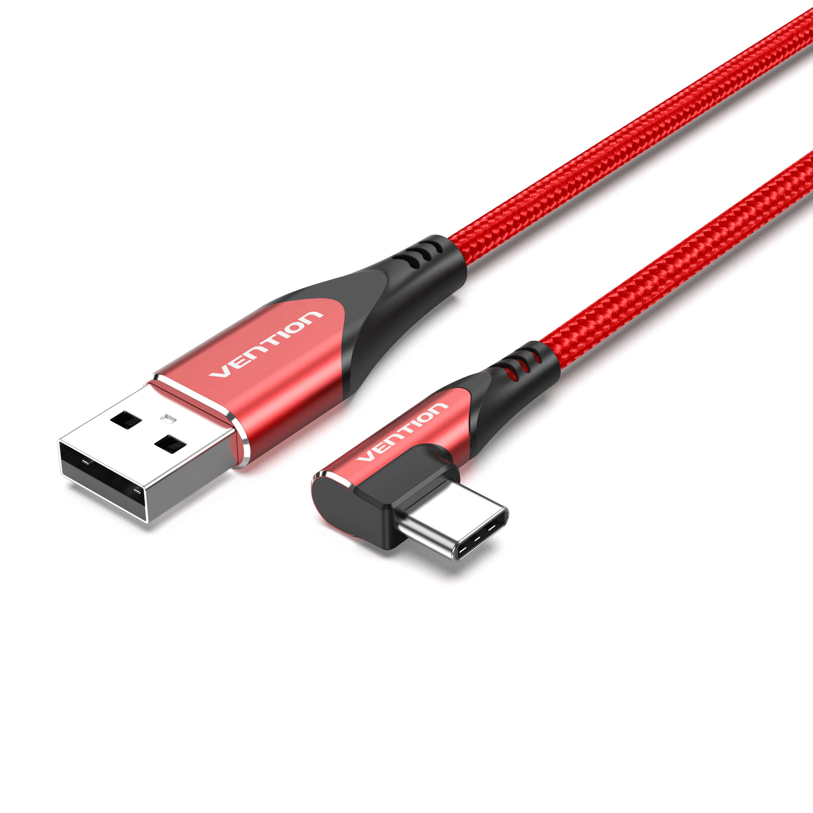 VENTION 速卖通 USB-C Right Angle to USB 2.0-A Cable 0.25M Gray Aluminum Alloy Type
