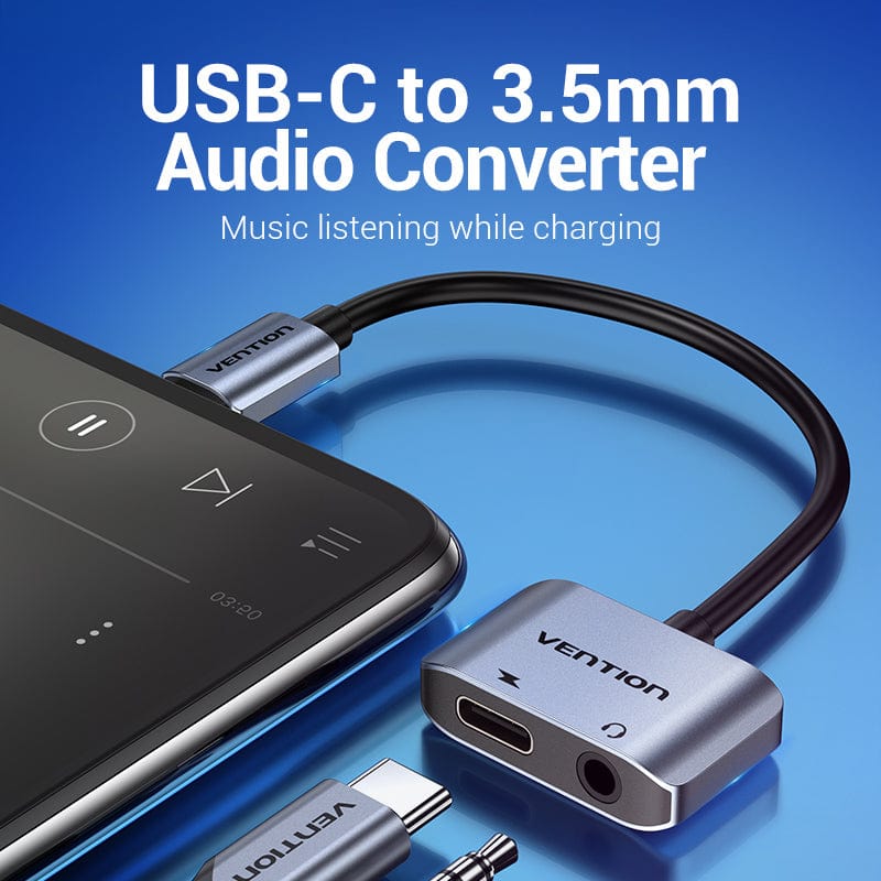 VENTION 速卖通 USB C to 3.5 USB C to Jack 3.5 Type C Cable Adapter USB Type C 3.5mm AUX Earphone Converter for Huawei P30 Mate 30 Pro Xiaomi Mi 8 9
