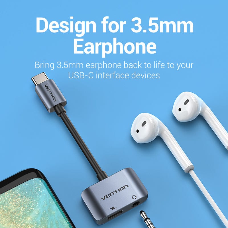 2 in 1 Dual Type-C to Audio Headphone Adapter Cable for Xiaomi