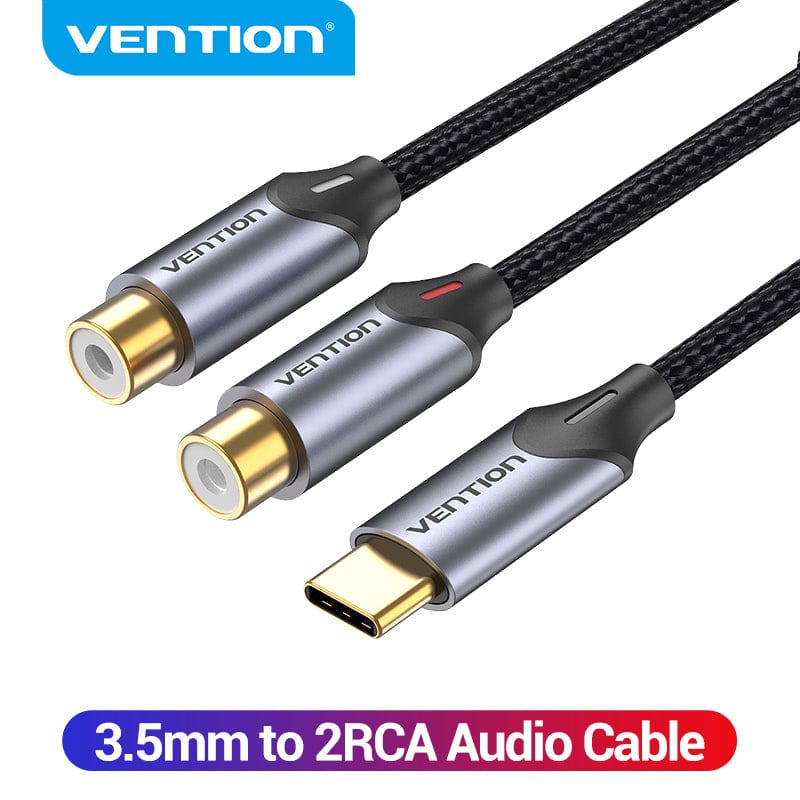 VENTION 速卖通 USB C to RCA Audio Cable Type C Male to 2 RCA Female for Huawei Xiaomi Laptop Speaker Amplifier USB-C RCA Y Splitter