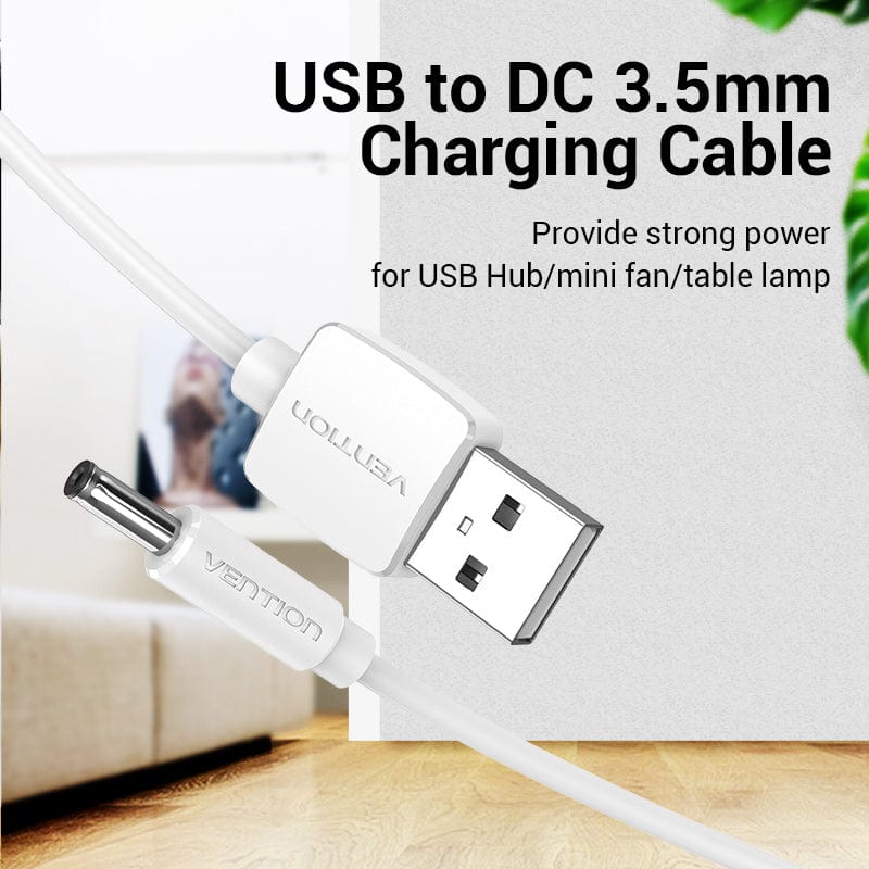VENTION 速卖通 USB to DC 3.5mm Power Cable USB A to 3.5 Jack Connector 5V Power Supply Adapter for Fans USB HUB DC 5.5mm Charging Cable