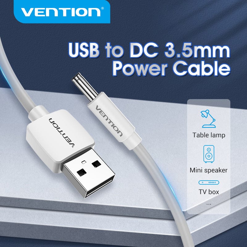 VENTION 速卖通 USB to DC 3.5mm Power Cable USB A to 3.5 Jack Connector 5V Power Supply Adapter for Fans USB HUB DC 5.5mm Charging Cable