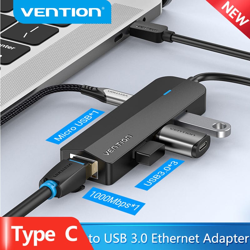 VENTION 速卖通 USB3.0 HUB Vention USB C Ethernet Adapter USB 3.0 USB C to RJ45 Lan USB HUB