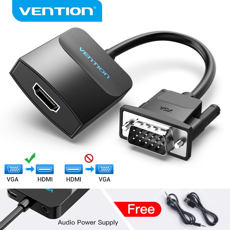 VENTION 速卖通 VGA to HDMI Adapter 1080P VGA Male to HDMI Female Converter Cable With Audio USB Power for PS4/3 HDTV VGA HDMI Converter