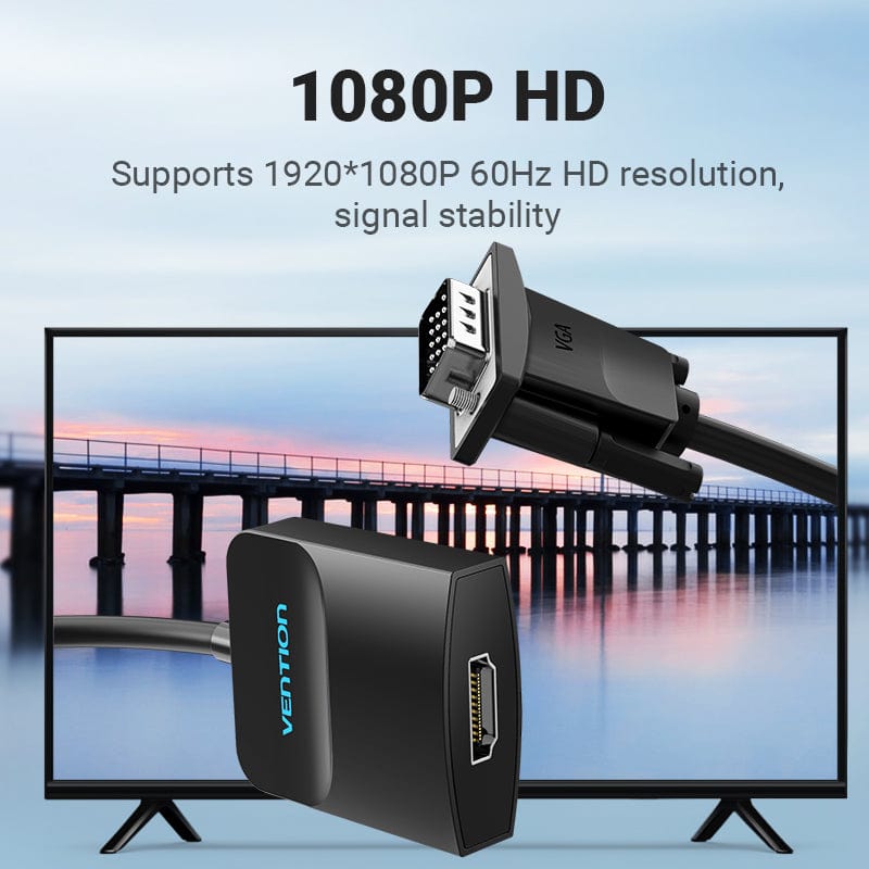 Adaptateur VGA vers HDMI 1080P VGA mâle vers HDMI femelle câble de  convertisseur avec alimentation Audio USB pour PS4/3 HDTV VGA HDMI  convertisseur