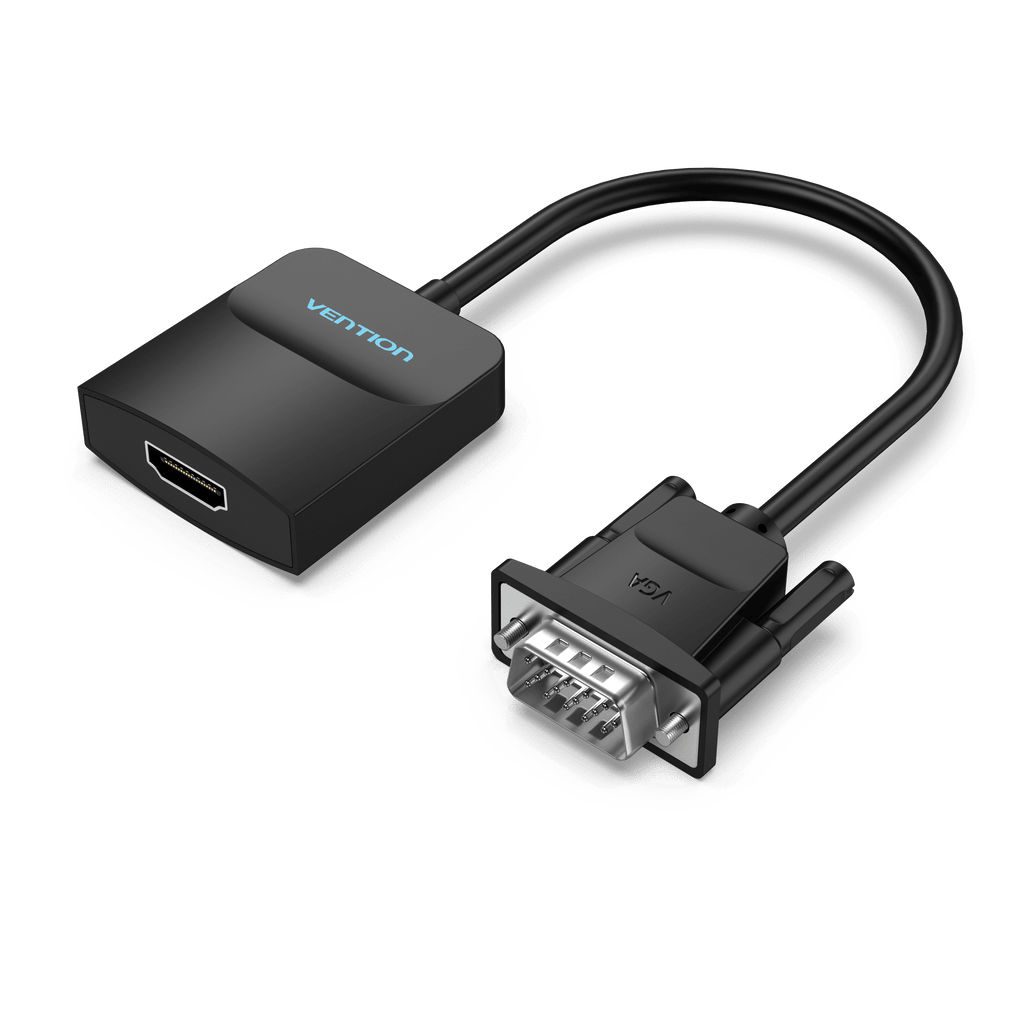 BORLTER CLAMP Adaptador HDMI a VGA, convertidor HDMI a VGA Full HD 1080P  (macho a hembra) para PC, laptop, monitor, proyector, Xbox y más, negro