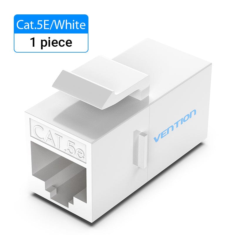 VENTION 速卖通 White 1 PC Cat5E Connector RJ45 Coupler Ethernet Cable Cat 5E Female to Female Extender Extension Adapter