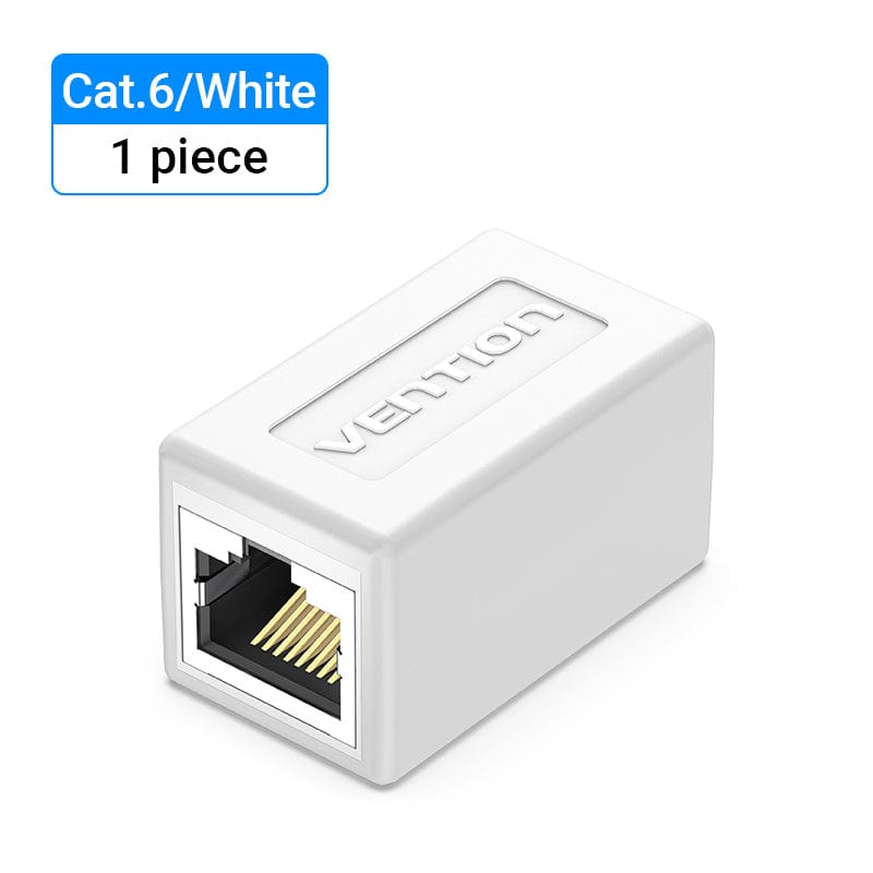 VENTION 速卖通 White 1 PC Cat6 Connector FTP Cat6/5e Ethernet Adapter 8P8C Network Extender Extension Cable for Ethernet Cable RJ45 Connector
