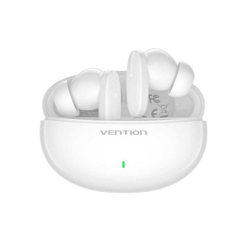 VENTION 速卖通 White Vention Bluetooth 5.3 Earphones TWS True Wireless Headphones USB-C AAC/SBC Stereo Sports Earbuds with Mic Hi-Fi Headset