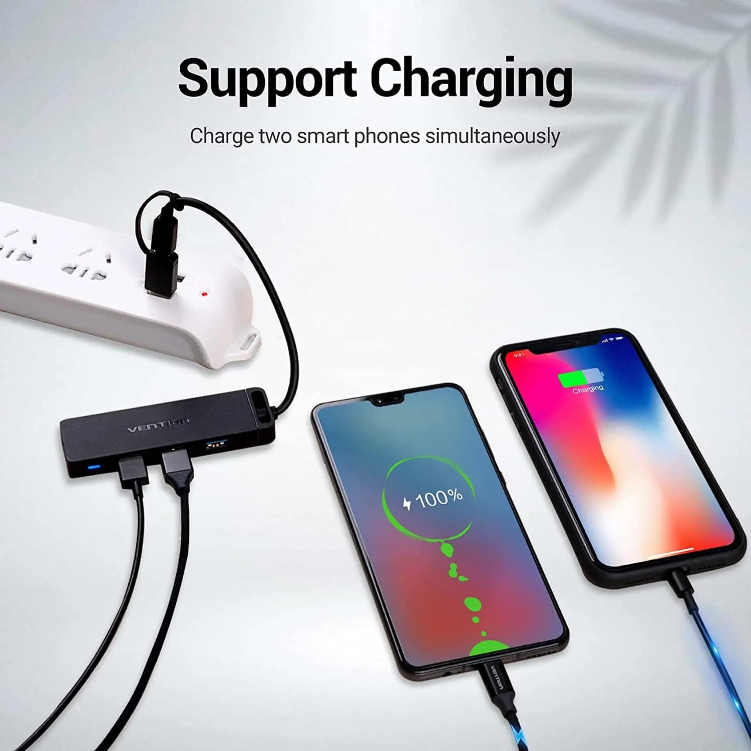 Hub USB-C 4 Ports USB 3.0 Watio Wave - Noir, Transfert Rapide, Compact, Pour Ordinateur Portable Et Tablette