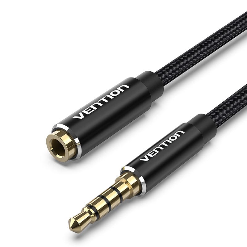 VENTION 0.5m / Black TRRS 3.5mm Male to 3.5mm Female Audio Extension Cable