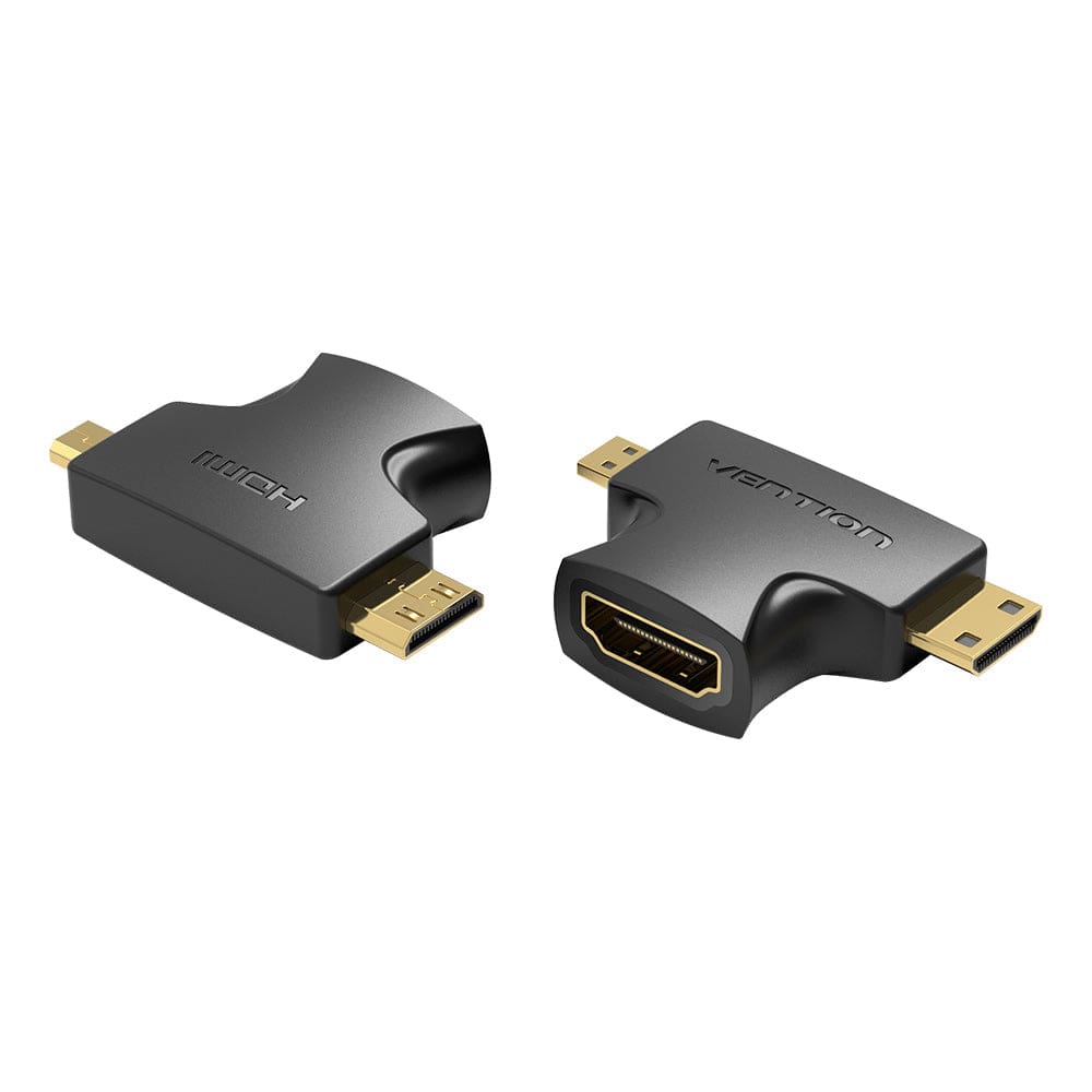 VENTION 2 in 1 Mini HDMI and Micro HDMI Male to HDMI Female Adapter Black
