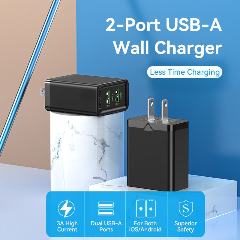VENTION 2-Port USB(A+A) Wall Charger (18W/18W) JP-Plug